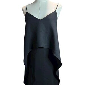White House Black Market Black Layered Cocktail Dress – Size 0, Fully Lined LBD